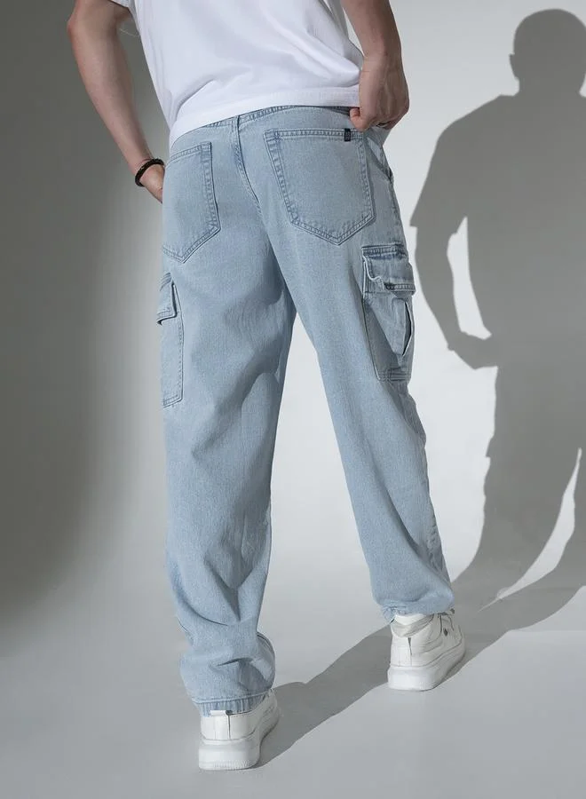 Hubberholme Light Blue Relaxed Fit Jeans Solid design crafted from 100% Cotton with Button closure.