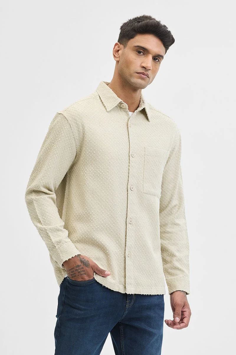 سنيتش قميص خارجي بقصة عادية وملمس كريمي