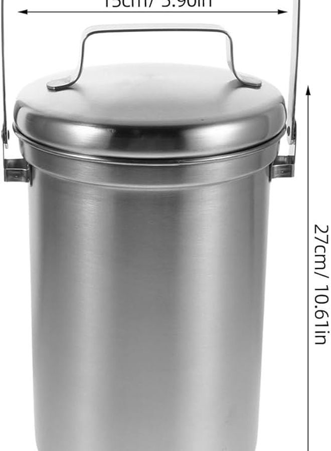 Stainless Steel 3L Countertop Compost Bin With Lid For Kitchen Food Scrap Recycling - Image 3