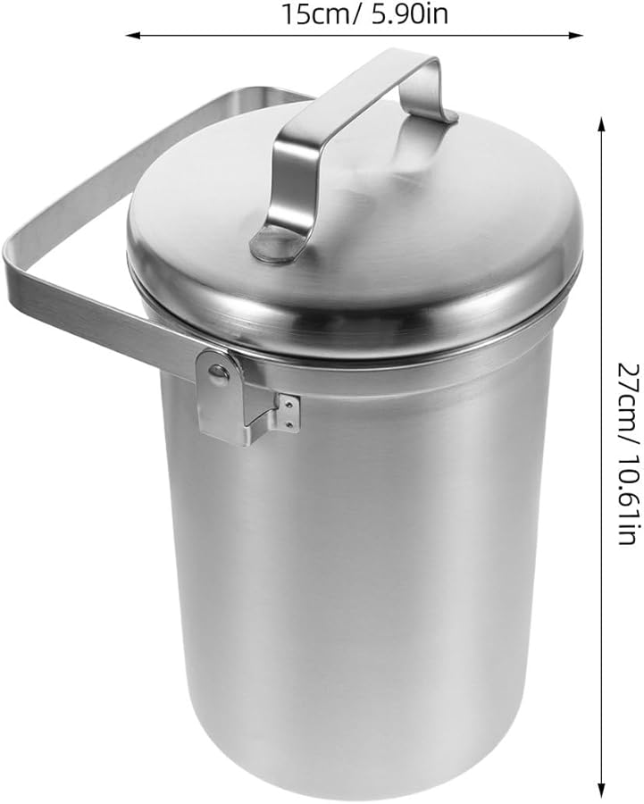 Stainless Steel 3L Countertop Compost Bin With Lid For Kitchen Food Scrap Recycling - Image 5