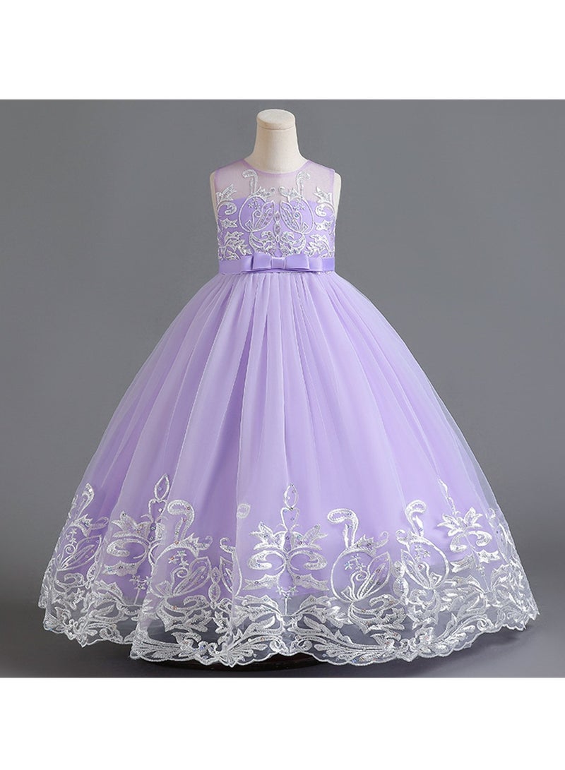 Girls Dress Sleeveless Mesh Performance Host Princess Dress Costumes - Image 2