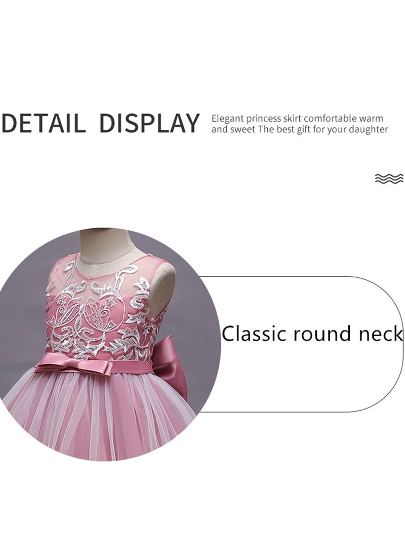 Girls Dress Sleeveless Mesh Performance Host Princess Dress Costumes - Image 5