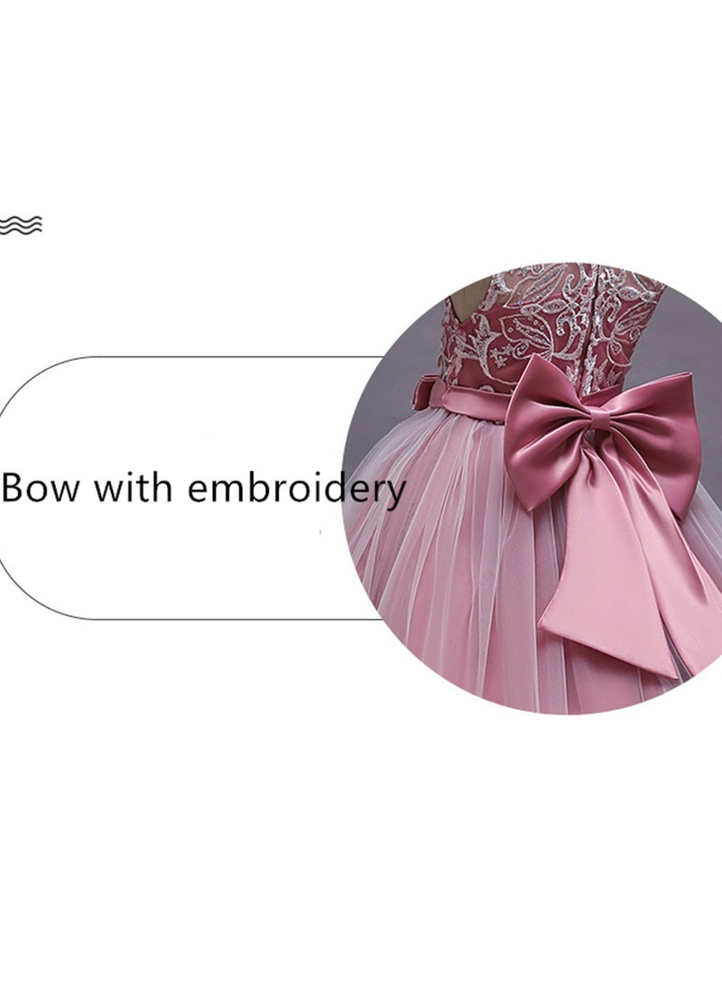 Girls Dress Sleeveless Mesh Performance Host Princess Dress Costumes - Image 4