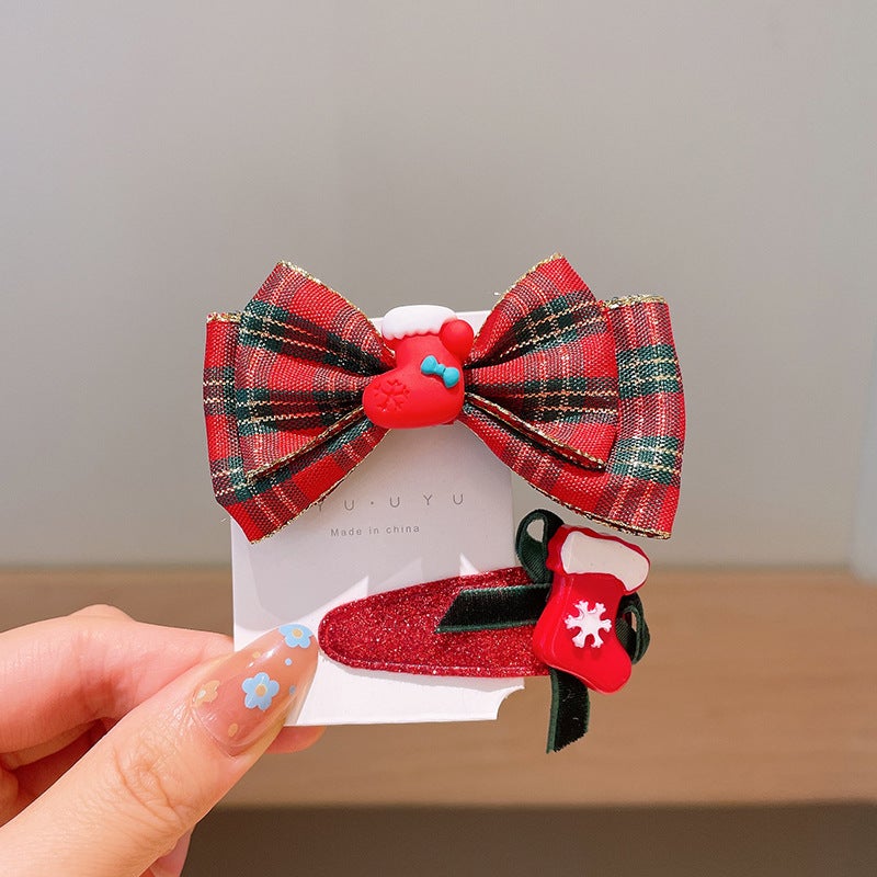 Generic Christmas Kids Cute Hat Hair Clip Antler Grip 10# Boots
