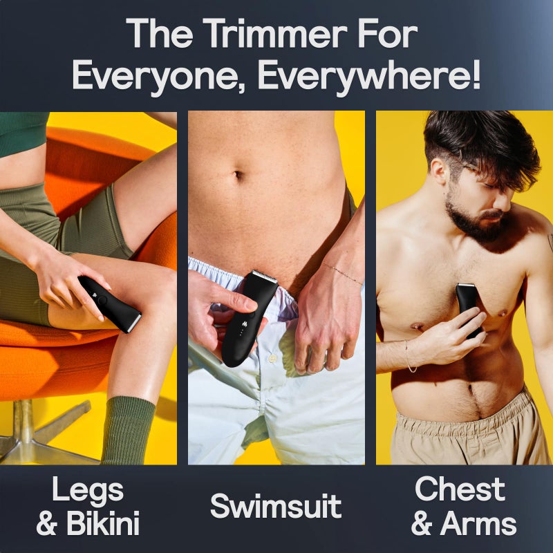 MERIDIAN Body Hair Trimmer for Men, Pubic Hair Trimmer Balls, Body Shaver for Men Groin Safe, Electric Ball Shavers, Bikini Razors Women, Waterproof & Rechargeable - Onyx - Image 4