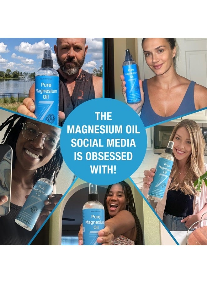 Seven Minerals Pure Magnesium Oil Spray - Big 12 fl oz - Lasts 9 Months, USP Grade No Unhealthy Trace Minerals - From Ancient Underground Permian Seabed in USA, Free eBook Included - Image 3