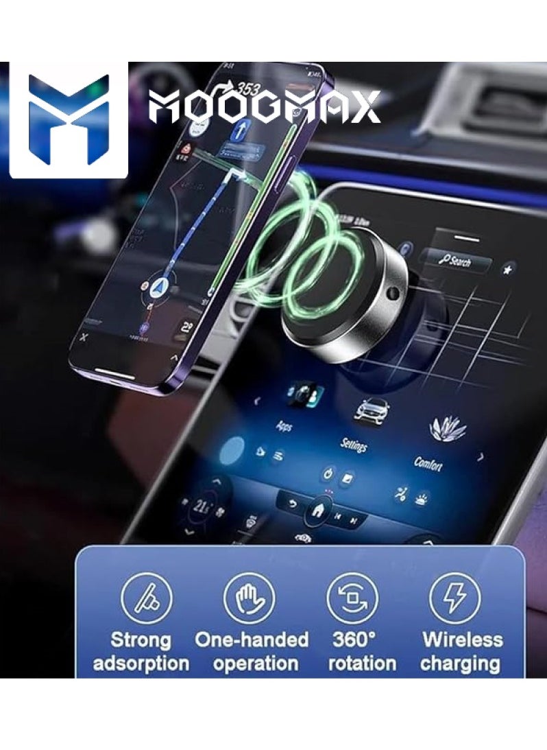 MOOGMAX - MagSafe Magnetic Car Phone Holder works with Suction, Magnet Mount Anywhere, Magnetic Holder works with Charging Up to a week. Black - Image 1
