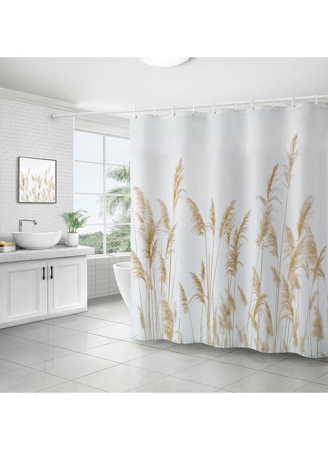 Bluejw Polyester Shower Curtain  Explosions Flowers And Plants Watercolor Bathroom Four-piece Dry And Wet Separation Isolation Waterproof Bath  - Image 1