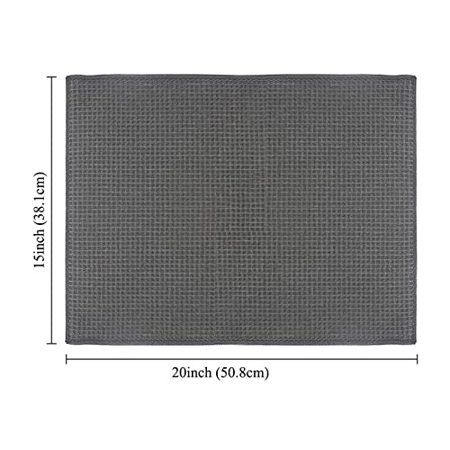 Topsky Microfiber Dish Drying Mat 2 Pack, 20 X 15 Inch Kitchen Counter Mats Reversible Baby Bottles Dish Dry Pad,Super Absorbent Gray - Image 2