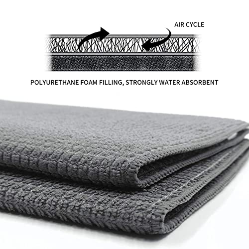 Topsky Microfiber Dish Drying Mat 2 Pack, 20 X 15 Inch Kitchen Counter Mats Reversible Baby Bottles Dish Dry Pad,Super Absorbent Gray - Image 4