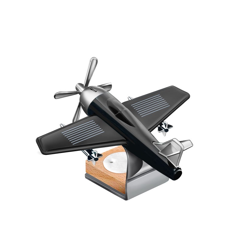 Solar-Powered Airplane Car Perfume Decoration - Rotating Solid Fragrance for Vehicle Interior - Image 1