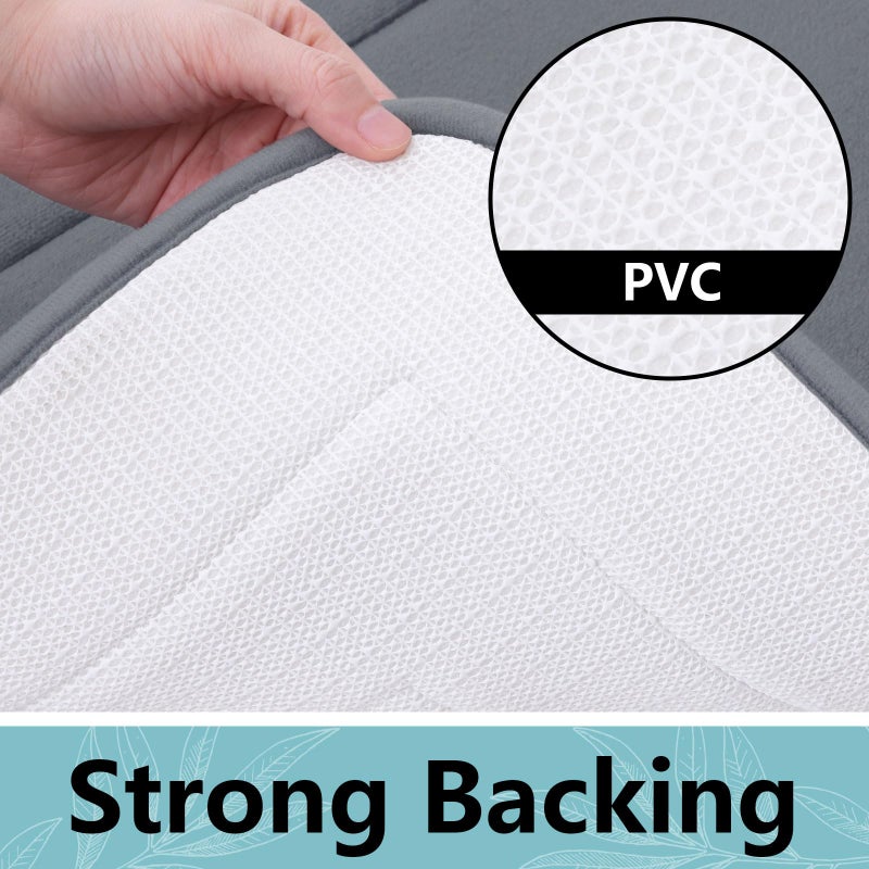 Arotive Memory Foam Bathroom Rug Mat 44x24  Ultra Soft and Absorbent Bath Mat  Machine Wash Dry  Comfortable Bath Rug Carpet for Bathroom Floor  Tub and Shower  Dark Grey - Image 2