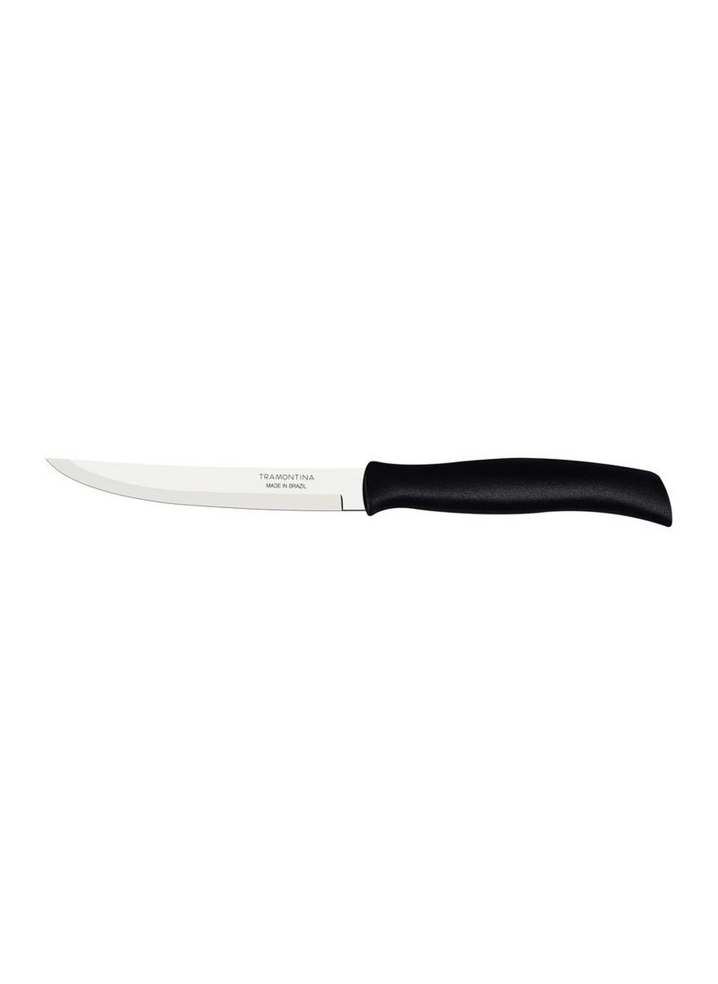TRAMONTINA Since 1911,Made in Brazil- Athus 5 Inches Steak Knife with Plain Edge Stainless Steel Blade and Black Polypropylene Handle 