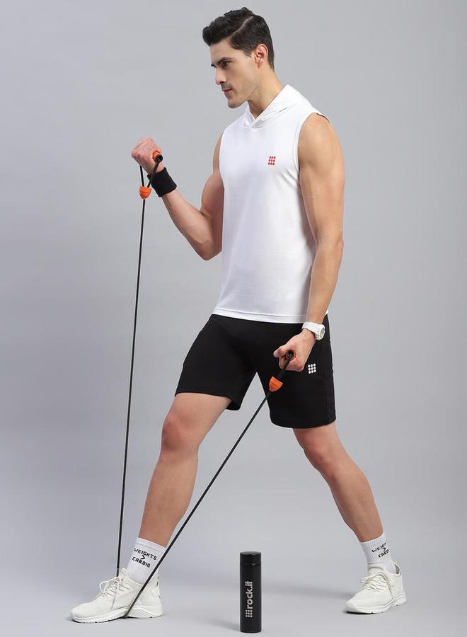 Rock.it Men White Hooded Sleeveless TShirt Regular Fit - Image 5