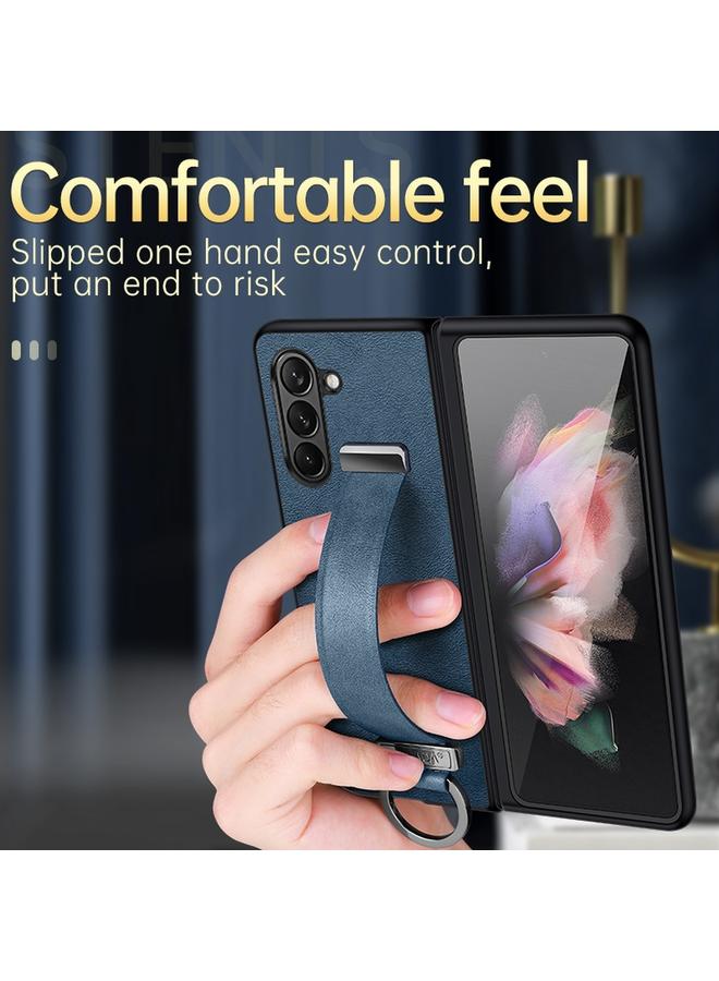 SULADA Case For Samsung Galaxy Flip6 PC + Leather Texture Skin Feel Shockproof Phone Case - Image 3