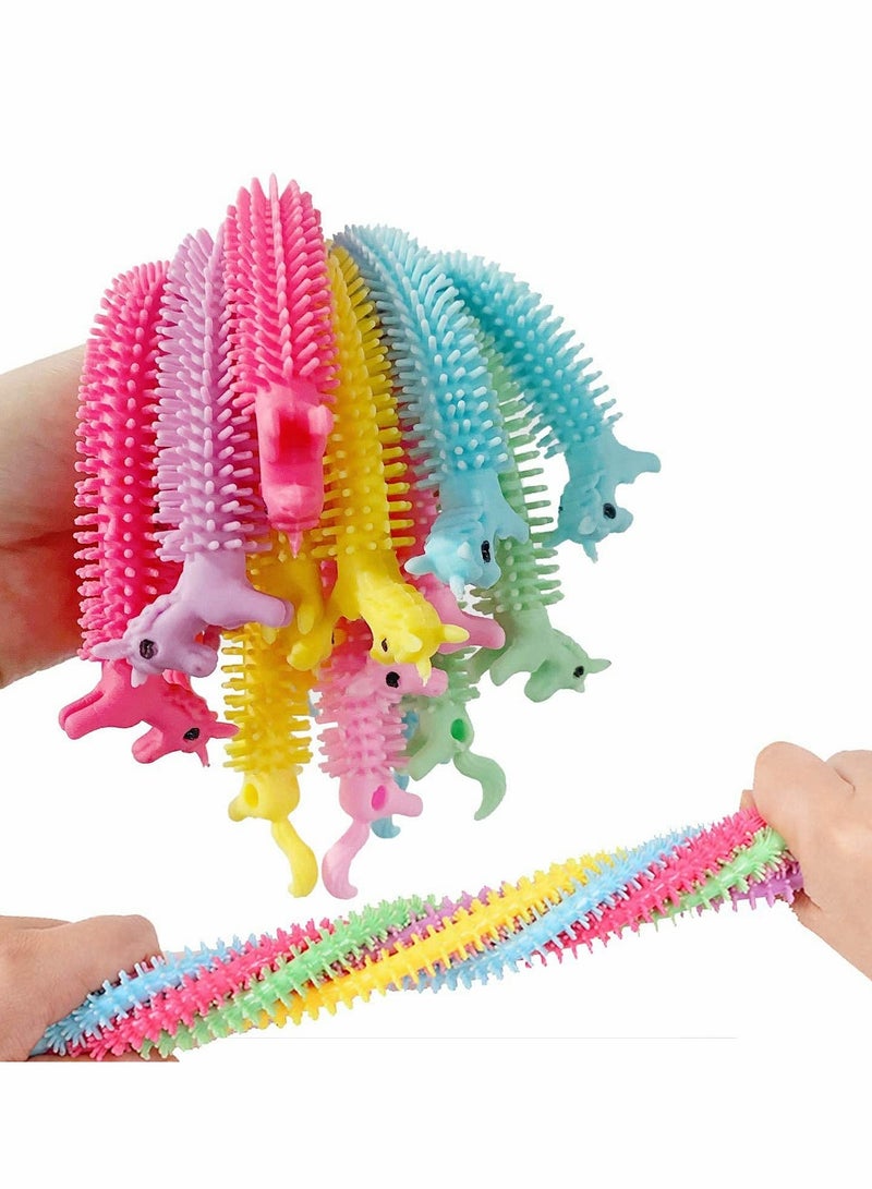 Excefore 12 Pack Sensory Toys Unicorn Stretchy String for Stress Relief Colorful Fidget Anxiety Squeeze Noodles Toy for Kids and Adults with ADD,ADHD,OCD - Image 1