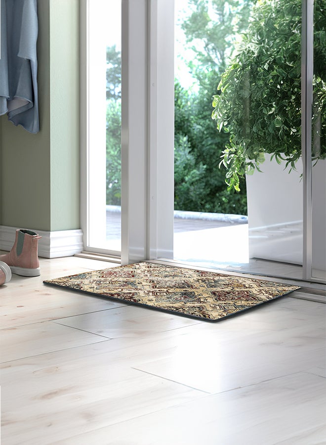 In-House Soft Velvet Turkish Rectangular Door & Bath Mat - Multicolor - 60x40 cm  - Image 2