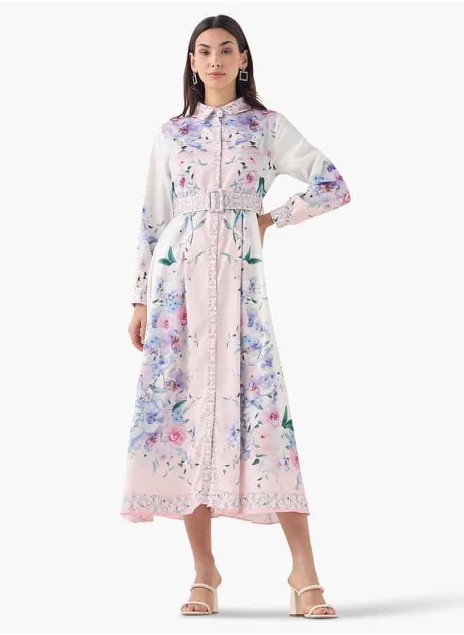 تواكستريمز Printed Shirt Dress