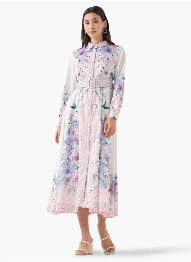 تواكستريمز Printed Shirt Dress