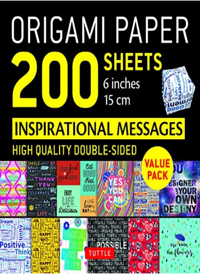 null - Origami Paper 200 Sheets Inspirational Messages 6" 15 Cm Tuttle Origami Paper Double Sided Origa by Tuttle Publishing Paperback - Image 1