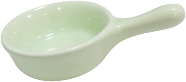 Lotatheta 6 pcs Porcelain Soy Sauce Snack Cream Salad Dessert Candy Sugar Dish Light Green Ceramic Dip Dipping Bowls Plate 101 oz wHandle for Dinner Baking BBQ Cooking - Image 3