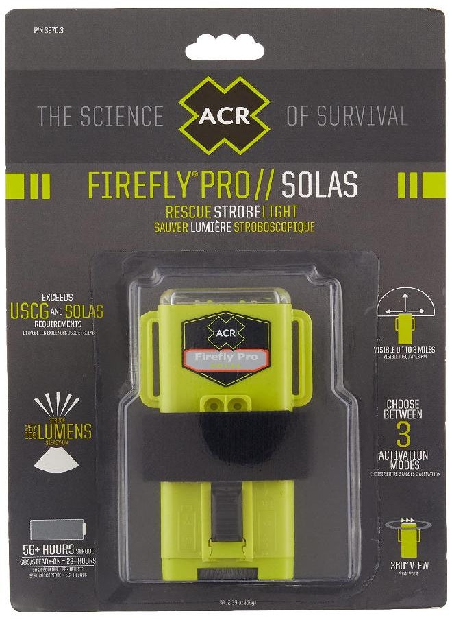3970.3 Firefly Pro Solas Manually Operated Rescue Strobe Light, Carded