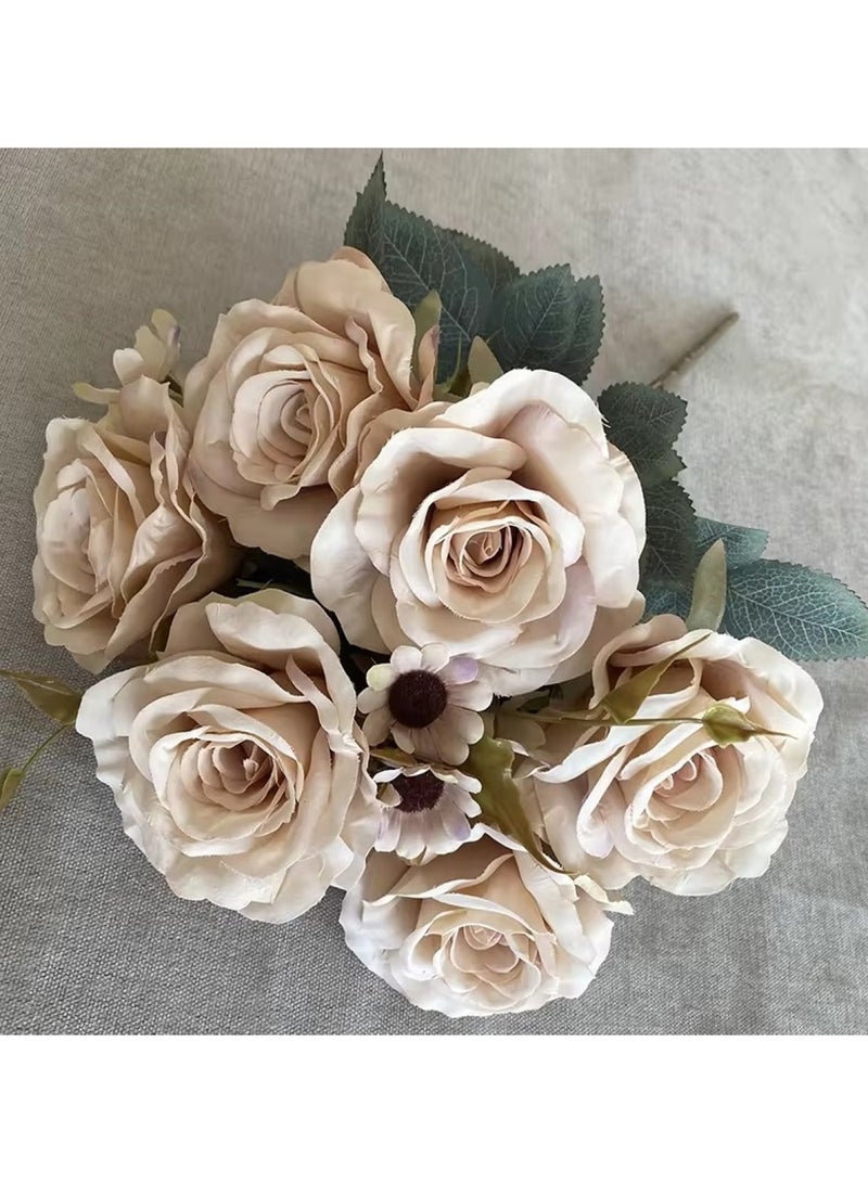 Huitich Artificial Flower Decor for Home, Parties, and Weddings Light Coffee  - Image 5