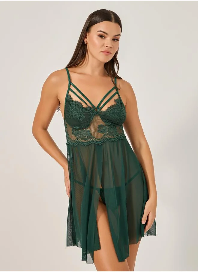 Styli Styli Lace Babydoll Lingerie