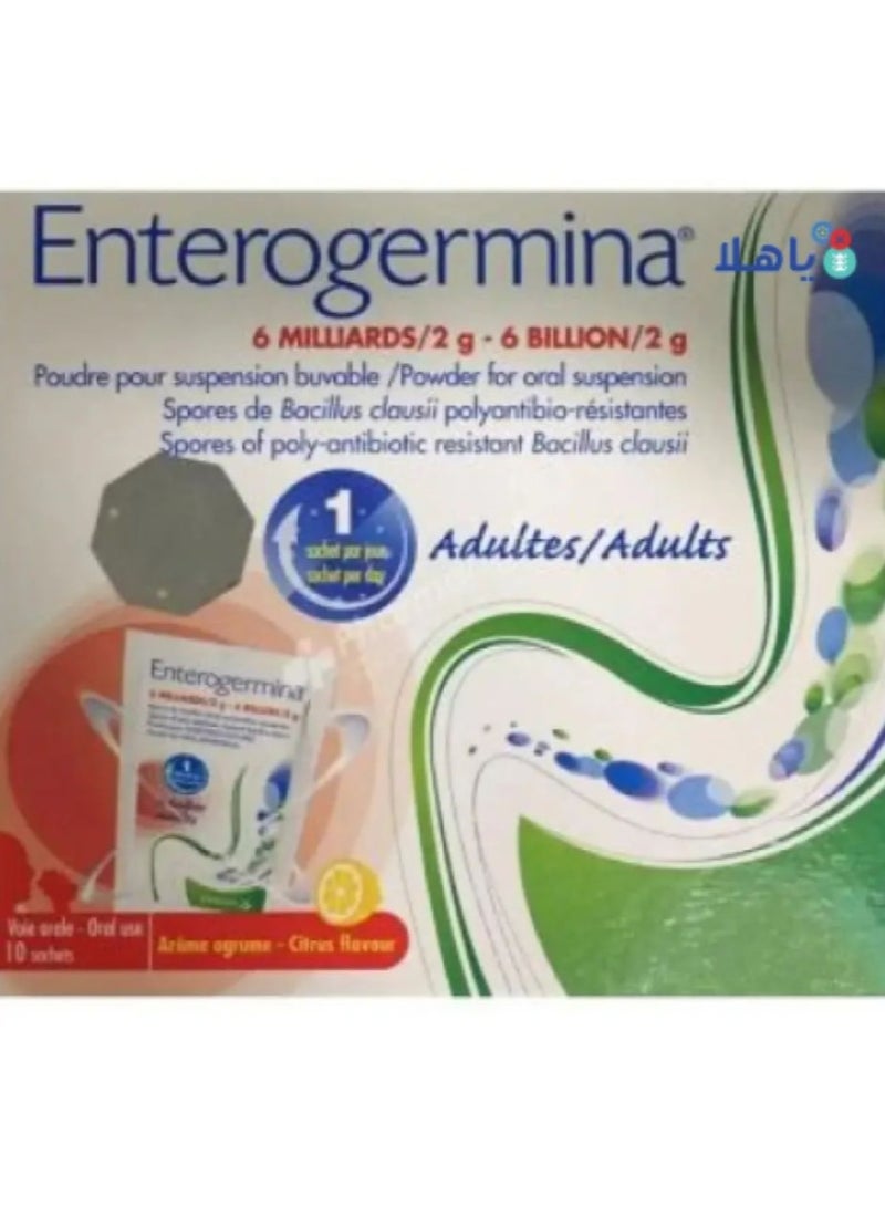 Enterogermina 6 Billion Oral Suspension Powder Citrus Flavor 10 Sachets