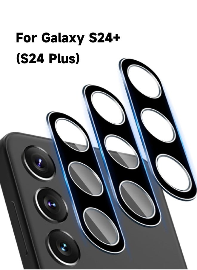 Glass 3-Packs Samsung Galaxy S24+ Camera Lens Protector, Tempered Glass Camera Lens Protector for Samsung Galaxy S24 Plus, Ultra HD, 9H Hardness, Anti-Scratch, Easy Installation - Black  - Image 1
