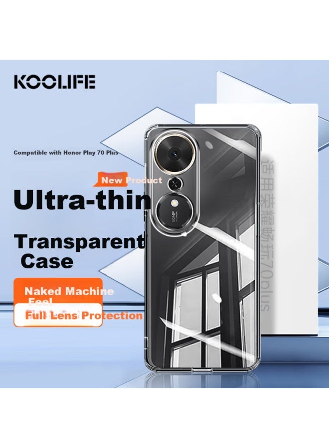 Koolife Compatible With Honor Play 70 Plus Phone Case, Protective Cover For Honor Play 70 Plus, Full Lens Protection, Simple Skin-friendly Transparent Soft Shell, Fingerprint-resistant Outer Back Case