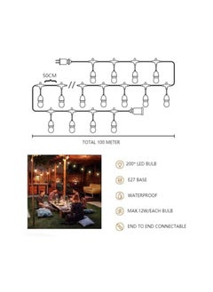 SP SUPER POWER 33FT Outdoor String Lights Commercial Great Weatherproof Strand 10 Meter 20 Hanging Sockets Decorative Lights for Outdoor Garden(Bulbs Not Included)  - Image 4
