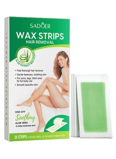 20 Stickers Wax Strips Hair Removal, Aloe Vera is Gentle and Soothing, Double Sided Hair Removal Wax Paper, Armpit Hair, Leg Hair, Body Hair Removal Cream