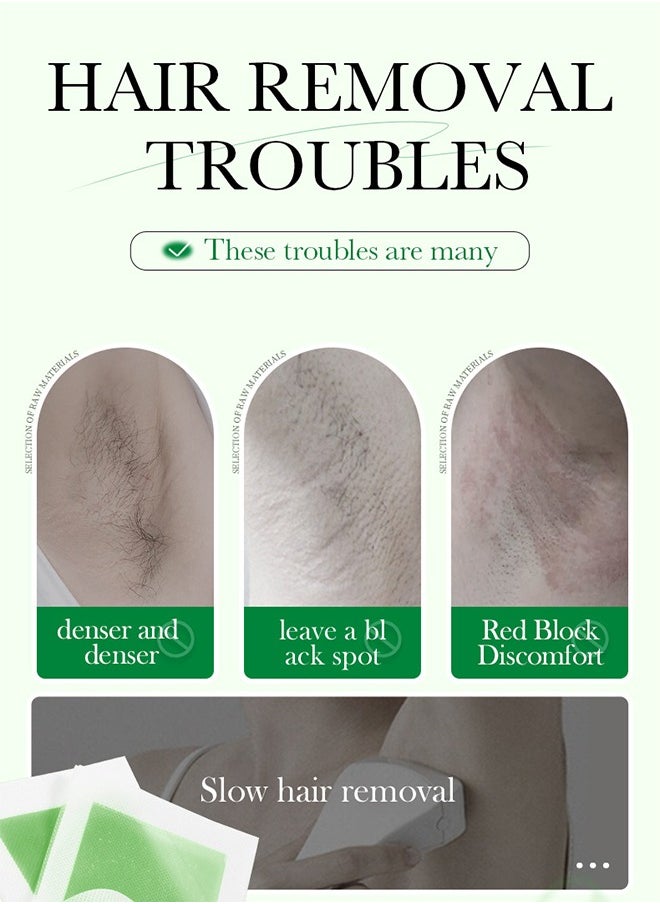 SADOER - 20 Stickers Wax Strips Hair Removal, Aloe Vera is Gentle and Soothing, Double Sided Hair Removal Wax Paper, Armpit Hair, Leg Hair, Body Hair Removal Cream - Image 1