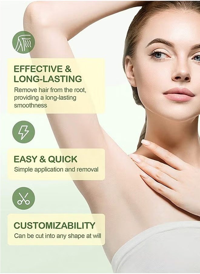 SADOER - 20 Stickers Wax Strips Hair Removal, Aloe Vera is Gentle and Soothing, Double Sided Hair Removal Wax Paper, Armpit Hair, Leg Hair, Body Hair Removal Cream - Image 1
