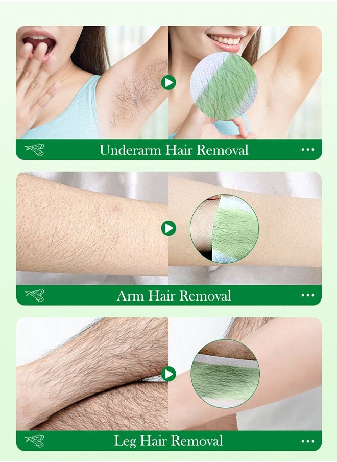 SADOER - 20 Stickers Wax Strips Hair Removal, Aloe Vera is Gentle and Soothing, Double Sided Hair Removal Wax Paper, Armpit Hair, Leg Hair, Body Hair Removal Cream - Image 1