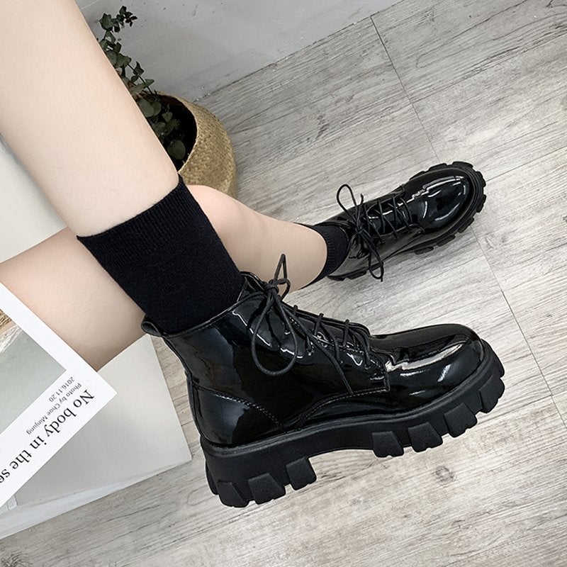 Black Martin Boots Women's 2024 Summer New Thick Bottom All-match Breathable British Style Moto Short Boots Thin - Image 4