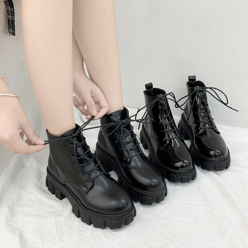 Black Martin Boots Women's 2024 Summer New Thick Bottom All-match Breathable British Style Moto Short Boots Thin - Image 5