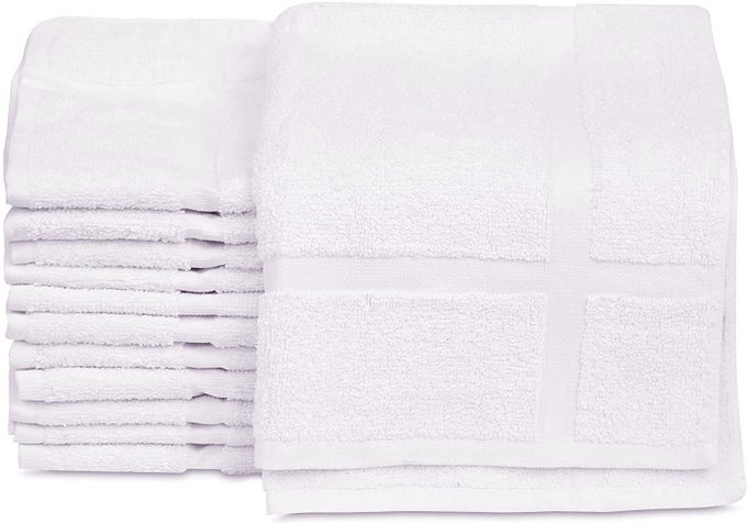 12 PACK NEW COTTON BLEND ECONOMY WHITE HOTEL BATH MAT TOWEL 18X25 INCHES LIGHT WEIGHT QUICK DRYING MACHINE WASHABLE HOTEL SUPPLIES SHOWER BATH MAT TOWEL
