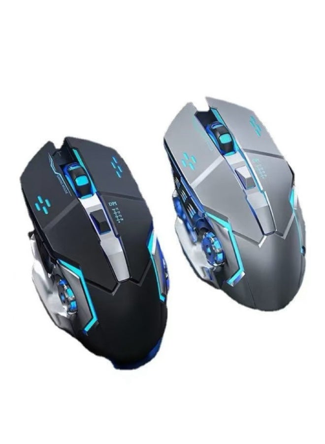 Wireless Mouse Bluetooth Mute Charging Game E-sports Office Notebook Universal Computer Accessories Mouse Customization-Color:Plug And Play [wireless White] Hot Wheels - Image 4