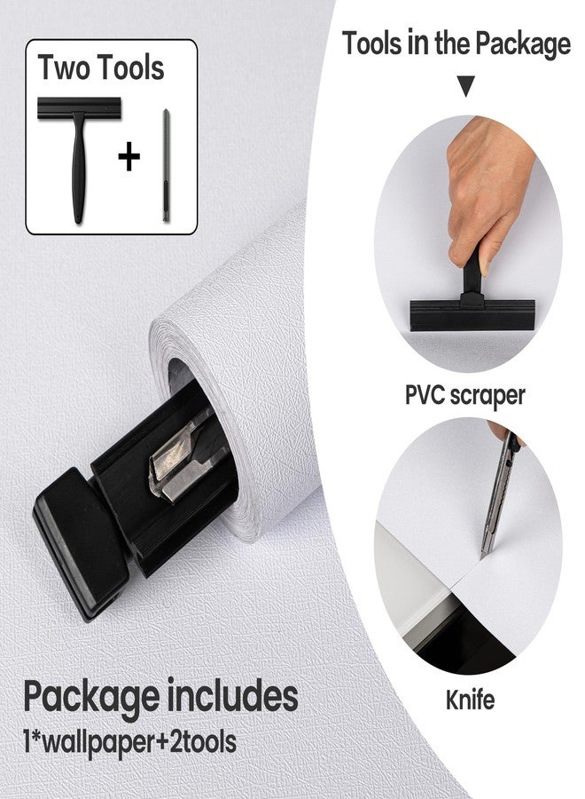 practicalWs White Wallpaper Peel and Stick with Tools, White Wall Paper Roll Self-Adhesive and Waterproof, Thickened Solid Color White Contact Paper for Cabinets Countertop 17.7'' x 393.7'' - Image 3