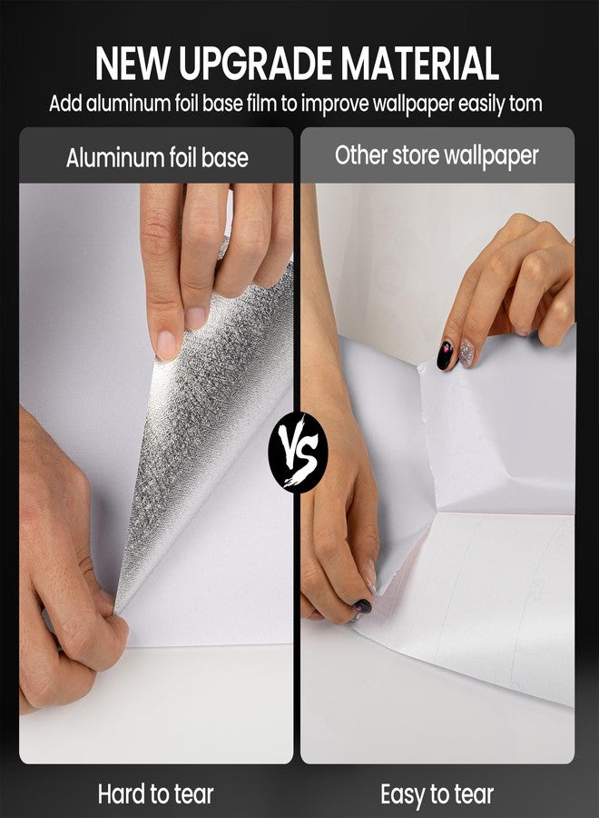 practicalWs White Wallpaper Peel and Stick with Tools, White Wall Paper Roll Self-Adhesive and Waterproof, Thickened Solid Color White Contact Paper for Cabinets Countertop 17.7'' x 393.7'' - Image 4