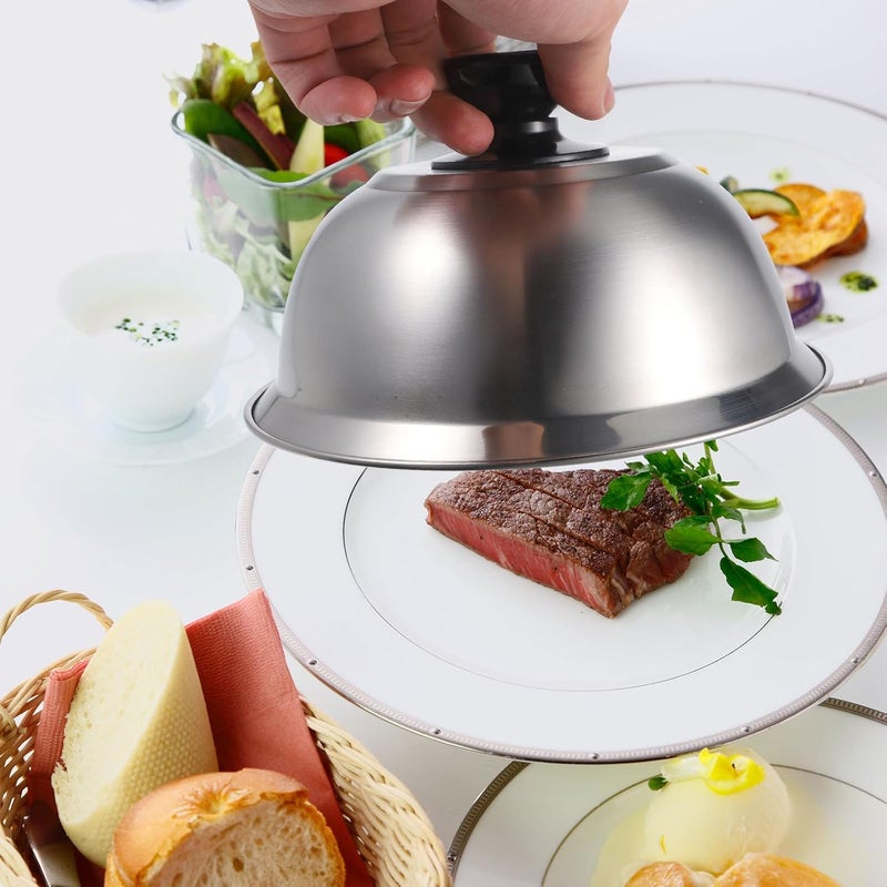 Stainless Steel Food Dome Lid 18cm Portable Kitchen Bbq Steak Cover Oil Splash Guard for Home and Restaurant Grilling - Image 5