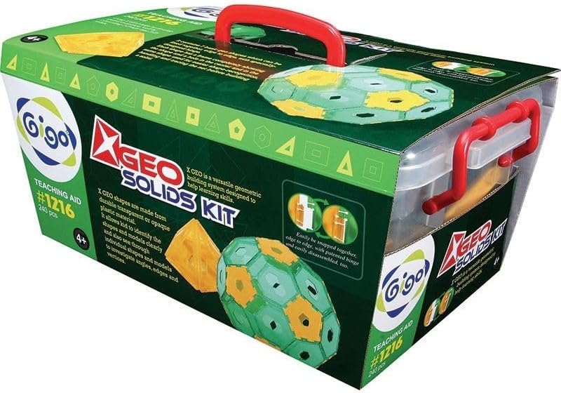 Gigo X Geo Solids Kit Teaching Aid - 240 Pieces for Building Geometric Shapes - Image 1