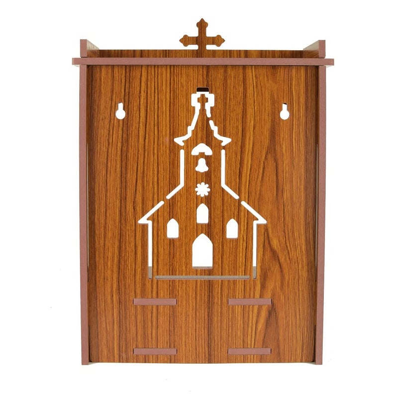 LAKHAJI Lakhaji Christian Wooden Wall Hanging Temple for Home and ShopOffice and Home showpiece Temple Brown  - Image 5