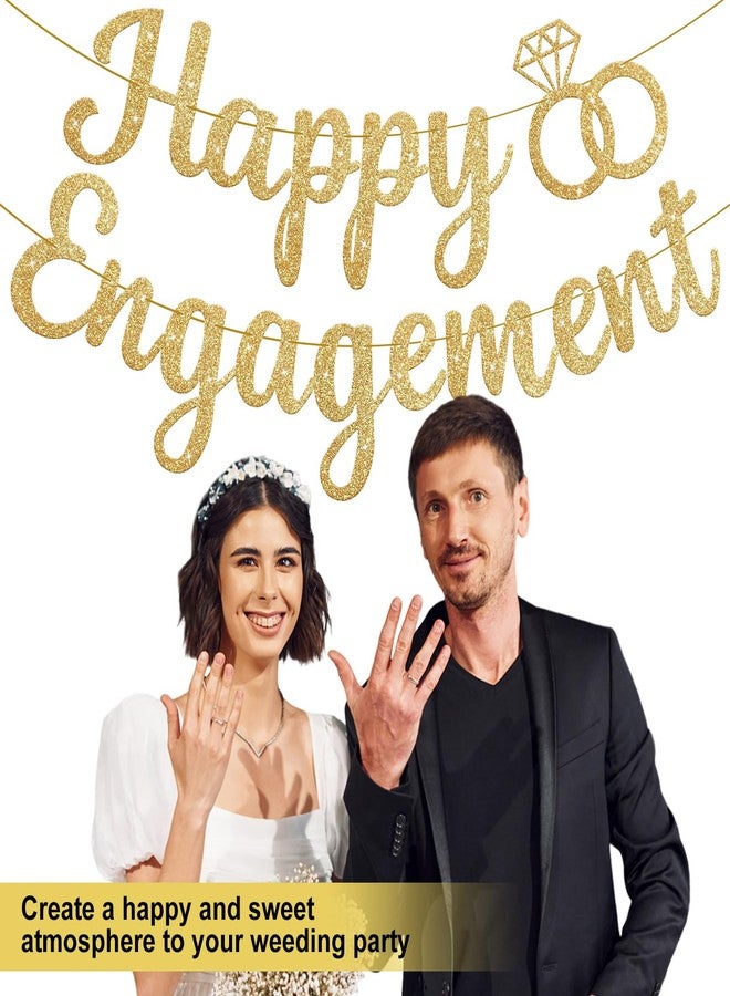 LIGHOON Happy Engagement Banner, Engagement Party Decorations, Engaged Banner Sign for proposal Wedding Decor Bridal Shower Bachelorette Party Decorations - Image 4