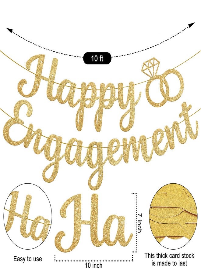 LIGHOON Happy Engagement Banner, Engagement Party Decorations, Engaged Banner Sign for proposal Wedding Decor Bridal Shower Bachelorette Party Decorations - Image 2