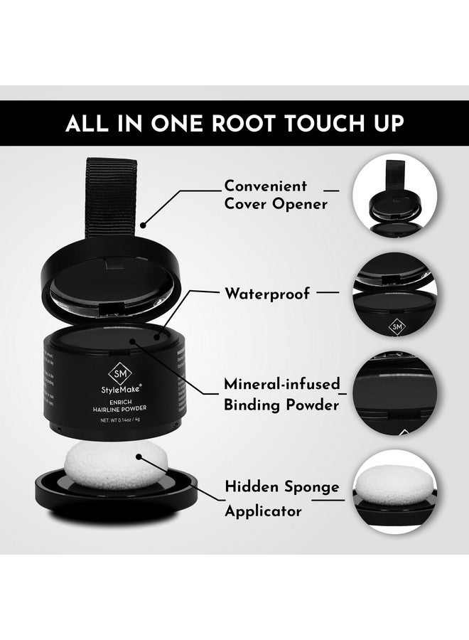 Stylemake Enrich Hairline Powder For Women & Men | Root Touch Up For Grey Hair | Hair Toppers | Hair Cover-Up Powder | Instantly Covers Hair Loss, Patches, And Grey Hair On Beard, (Dark Brown, 4 G) - Image 2