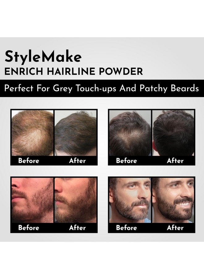 Stylemake Enrich Hairline Powder For Women & Men | Root Touch Up For Grey Hair | Hair Toppers | Hair Cover-Up Powder | Instantly Covers Hair Loss, Patches, And Grey Hair On Beard, (Dark Brown, 4 G) - Image 4