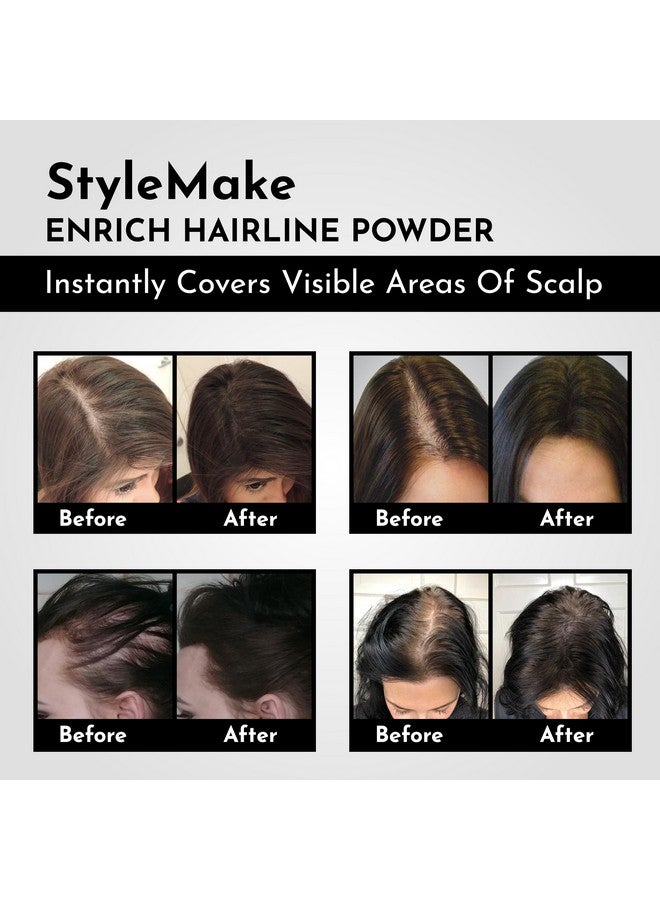 Stylemake Enrich Hairline Powder For Women & Men | Root Touch Up For Grey Hair | Hair Toppers | Hair Cover-Up Powder | Instantly Covers Hair Loss, Patches, And Grey Hair On Beard, (Dark Brown, 4 G) - Image 3
